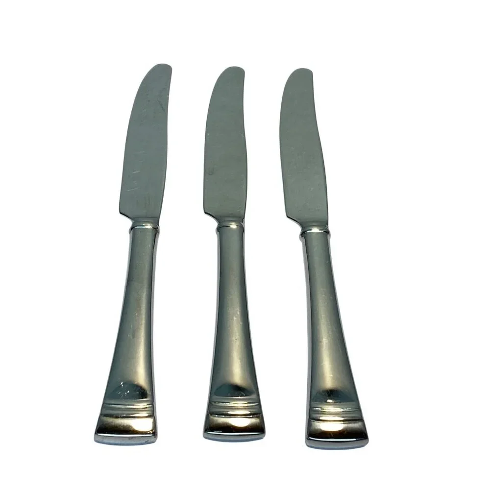 Lenox Federal Platinum Glossy Stainless 18/8 Dinner Knife Set of 3 - 9 1/2